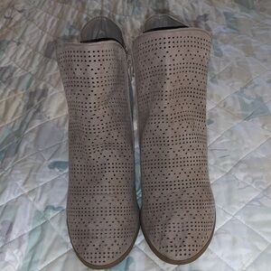 Carlos by Carlos Santana Perforated Taupe Ankle Boots